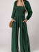 1950s Solid Square Neck Smocked Long Jumpsuit - vintage jumpsuit, retro fashion