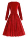 This 1950s Solid Square Neck Velvet Dress wraps her in 1950s elegance, one twirl at a time