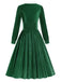 This 1950s Solid Square Neck Velvet Dress wraps her in 1950s elegance, one twirl at a time