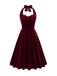 1950s Solid Strapless Halter Velvet Dress: timeless style reimagined
