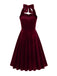 1950s Solid Strapless Halter Velvet Dress — vintage elegance for the modern woman