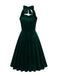 1950s Solid Strapless Halter Velvet Dress — vintage elegance for the modern woman