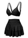1950s Solid Suspender Skirt Swimsuit, vintage skirt, retro style - perfect for women who love vintage and retro fashion