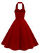 1950s Solid Sweetheart Neck Halter Dress: where 1950s romance meets her modern spirit