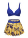 1950s Solid Top & Double Layer Printing Swimsuit, vintage top, retro blouse - perfect for women who love vintage and retro fashion
