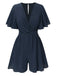 1950s Solid V-Neck Cotton Flounce Sleeve Romper - vintage jumpsuit, retro fashion