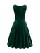 1950s Solid V-Neck Pleated Velvet Dress, vintage dress, retro fashion, rockabilly, pin-up fashion - perfect for women who love vintage and retro fashion