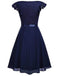 1950s Solid V-Neck Ruffle Sleeves Lace Dress: where 1950s romance meets her modern spirit