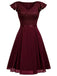1950s Solid V-Neck Ruffle Sleeves Lace Dress — the kind of 1950s dress that makes strangers smile