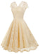 1950s Solid V-Neck Sleeveless Lace Dress - vintage dress, retro fashion, rockabilly