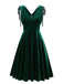 1950s Solid Velvet Lace-Up V-Neck Dress: timeless style reimagined
