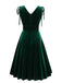 1950s Solid Velvet Lace-Up V-Neck Dress: timeless style reimagined