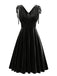 1950s Solid Velvet Lace-Up V-Neck Dress: timeless style reimagined