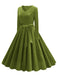 1950s Solid Velvet V-Neck Swing Dress: where 1950s romance meets her modern spirit