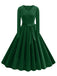 She slips into this 1950s Solid Velvet V-Neck Swing Dress and suddenly it's a 1950s daydream