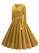 This 1950s Solid Velvet V-Neck Swing Dress wraps her in 1950s elegance, one twirl at a time