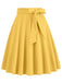 1950s Solid Waist Tie Swing Skirt — 1950s femininity that moves with her mood