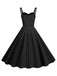 1950s Spaghetti Strap Bow Decor Solid Dress, vintage dress, retro fashion, rockabilly, pin-up fashion - perfect for women who love vintage and retro fashion