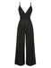 She finds her 1950s story in this 1950s Spaghetti Strap Deep V-Neck Jumpsuit