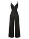 This 1950s Spaghetti Strap Deep V-Neck Jumpsuit whispers 1950s secrets to those who notice