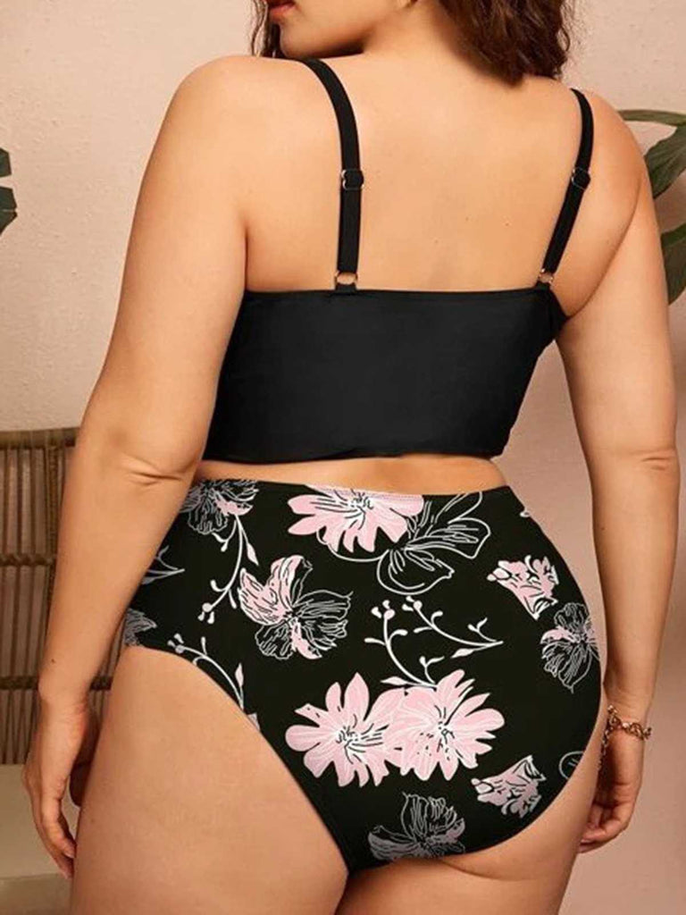 1950s Spaghetti Strap Floral Swimsuit: 1950s Riviera elegance, reimagined for her