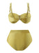 1950s Spaghetti Strap Jewel High-Waist Solid Bikini Set - vintage fashion, retro style