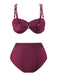 1950s Spaghetti Strap Jewel High-Waist Solid Bikini Set - vintage fashion, retro style