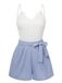 She finds her 1950s story in this 1950s Spaghetti Strap Lace Patchwork Romper