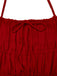 1950s Spaghetti Strap Lace-Up Backless Skater Dress - vintage dress, retro fashion, rockabilly