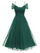 1950s Spaghetti Strap Off-Shoulder Mesh Dress — a 1950s silhouette that turns sidewalks into runways