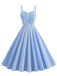 1950s Spaghetti Strap Plaids Button Swing Dress - vintage dress, retro fashion, rockabilly