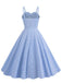 1950s Spaghetti Strap Plaids Button Swing Dress - vintage dress, retro fashion, rockabilly