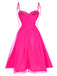 This 1950s Spaghetti Strap Solid Mesh Dress wraps her in 1950s elegance, one twirl at a time