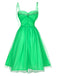 1950s Spaghetti Strap Solid Mesh Dress: where 1950s romance meets her modern spirit