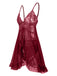 This 1950s Spaghetti Straps Lace Sheer Nightdress wraps her in 1950s elegance, one twirl at a time