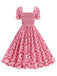 1950s Square Neck Heart Dots Dress: where 1950s romance meets her modern spirit