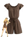 1950s Square Neck Ruffle Sleeve Drawstring Romper - vintage romper, retro jumpsuit for vintage lovers