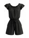 1950s Square Neck Ruffle Sleeve Drawstring Romper - vintage romper, retro jumpsuit for vintage lovers