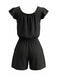 1950s Square Neck Ruffle Sleeve Drawstring Romper - vintage romper, retro jumpsuit for vintage lovers