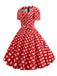 1950s Square Neck Short Sleeves Dress — the kind of 1950s dress that makes strangers smile