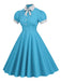 1950s Stand Collar Polka Dot Flared Dress — vintage elegance for the modern woman