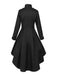 1950s Stand Collar Solid High-Low Hem Button Coat - vintage fashion, retro style
