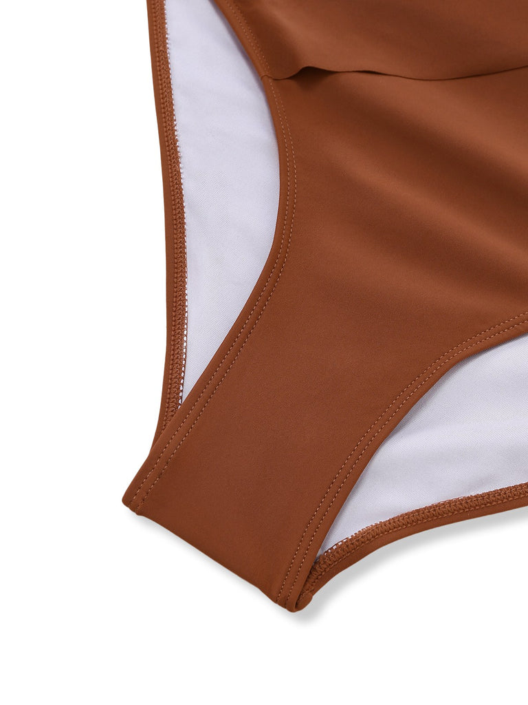 1950s Starfish V-Neck Tummy Control One-Piece Swimsuit | vintage swimwear, retro swimsuit, pin-up style - perfect for retro fashion enthusiasts