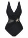 1950s Starfish V-Neck Tummy Control One-Piece Swimsuit | vintage swimwear, retro swimsuit, pin-up style - perfect for retro fashion enthusiasts