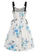 1950s Strap Floral Butterflies Lace-Up Corset Dress - vintage dress, retro fashion, rockabilly