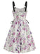 1950s Strap Floral Butterflies Lace-Up Corset Dress - vintage dress, retro fashion, rockabilly