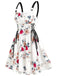 1950s Strap Floral Butterflies Lace-Up Corset Dress - vintage dress, retro fashion, rockabilly