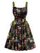 1950s Strap Floral Lace-Up Corset Dress - vintage dress, retro fashion, rockabilly