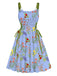 1950s Strap Floral Lace-Up Corset Dress - vintage dress, retro fashion, rockabilly