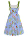1950s Strap Floral Lace-Up Corset Dress - vintage dress, retro fashion, rockabilly